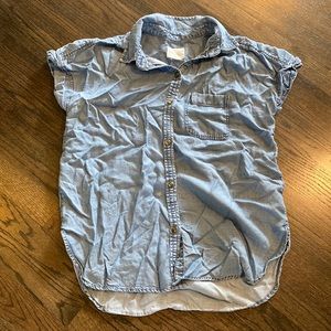 American Eagle Denim Chambray Short Button Down XS EUC